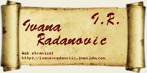 Ivana Radanović vizit kartica